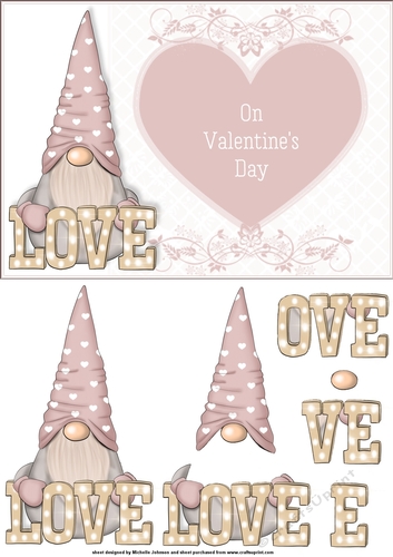 Love Valentine Gnome Card Front