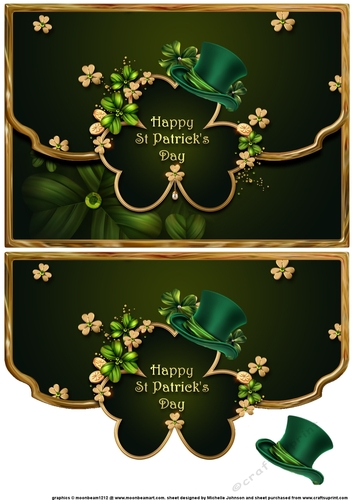 St Patricks Day Hat Faux Envelope Card