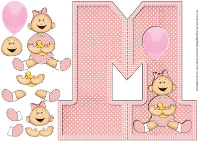 One Shaped Card with Decoupage for a Girl