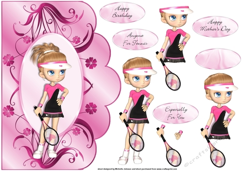 Anyone For Tennis Scallope Curve Card