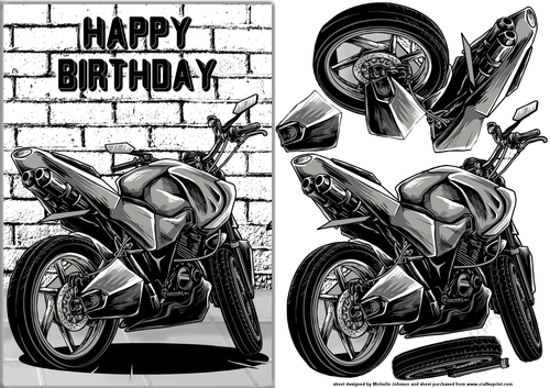 Motorbike Birthday Card Front
