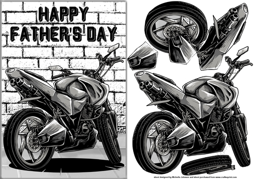 Motorbike Fathers Day Card Front