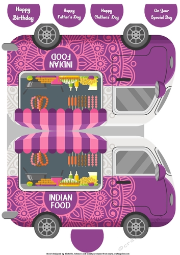 The Indian Street Food Van Shaped Card