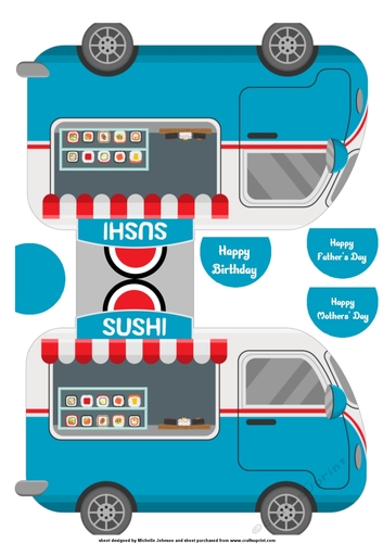 The Sushi Street Food Van Shaped Card