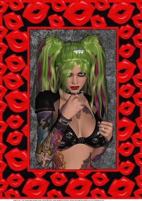 Bad Attitude Tattoo Girl A4 Card