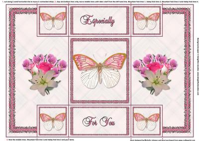 Floral and Butterfly Tri Fold Step Shutter Card