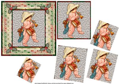 Vintage Drummer Boy Christmas Twisted Pyramid
