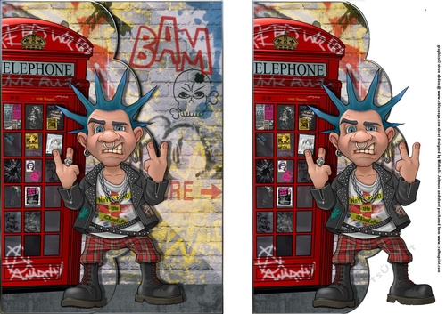 Punk Rockers Faux Envelope Card