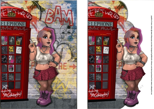 Punk Rockers Faux Envelope Card 1