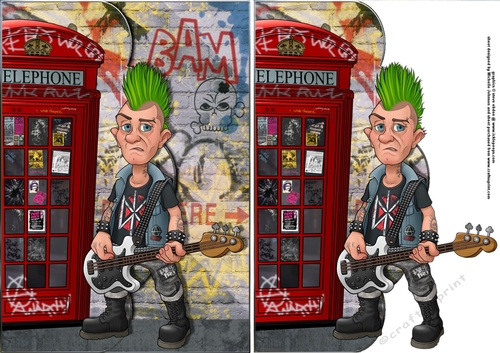 Punk Rockers Faux Envelope Card 2