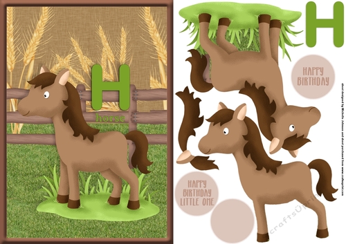 H Is For Horse Card Front