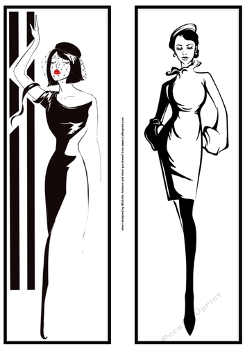 Black & White Elegant Ladies Large DL Quick Card