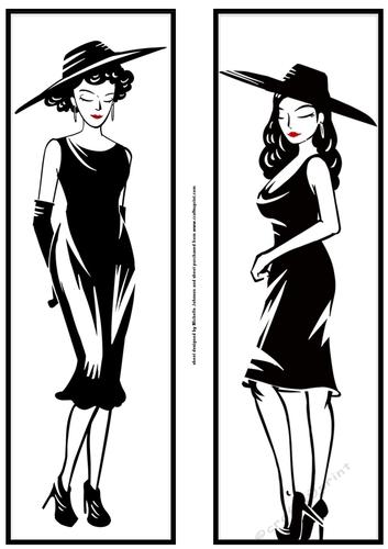 Black & White Elegant Ladies 1 Large DL Quick Card