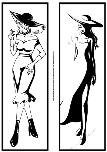 Black & White Elegant Ladies 3 Large DL Quick Card