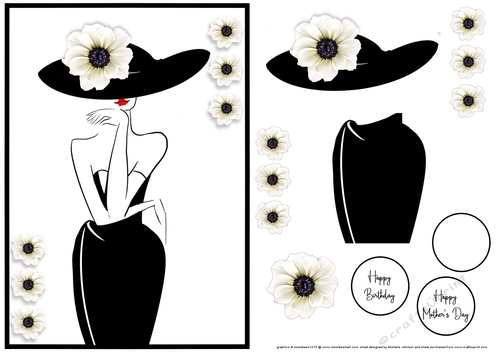 Black & White Elegant Lady Card Front 1