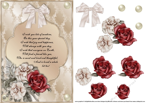 Ivory And Roses Friend Card Front