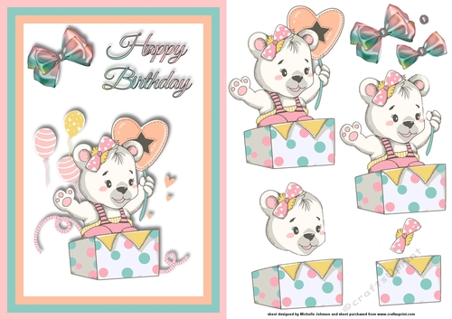 Cute Birthday Bear Card Front