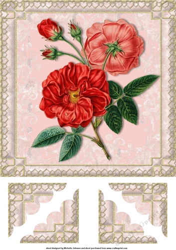 Vintage Roses 8x8 Topper with Corner Stacker