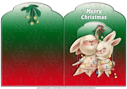 Bunnies Under The Mistletoe Scalloped Top Quick Card