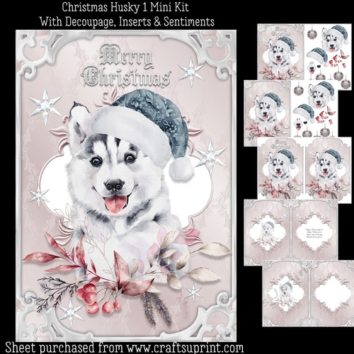 Christmas Husky 1 Mini Kit