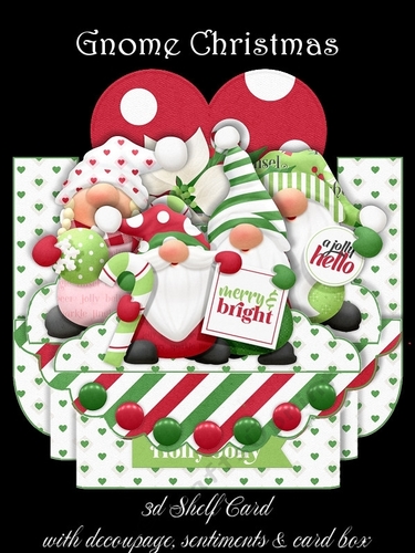 Gnome Christmas 3D Shelf Card with Card Box