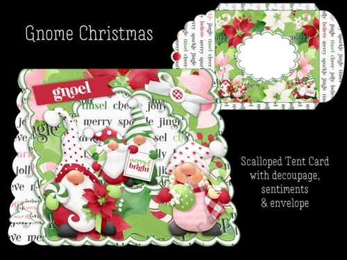 Gnome Christmas Tent Card with Envelope