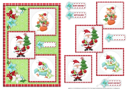 Christmas Critters Three Square Quick Card