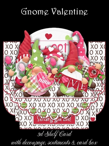 Gnome Valentine 3D Shelf Card with Card Box