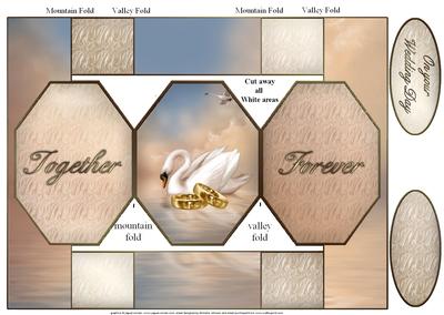 Together Forever Swans Octagon Folded Pop-up Card