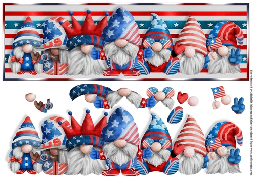 4th July Gnomies Large DL Card