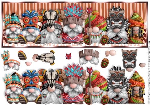 African Tribal Gnomies Large DL Card