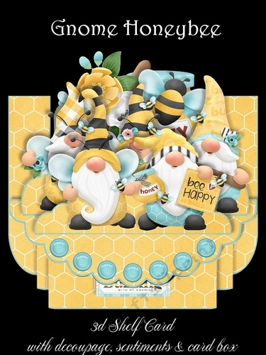 Gnome Honeybee 3D Shelf Card with Card Box