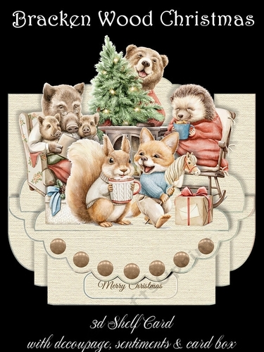 Bracken Wood Christmas 3D Shelf Card Kit with Card Box