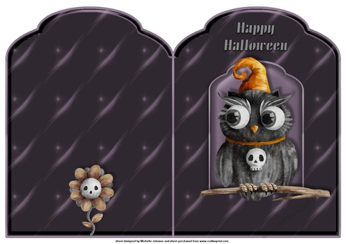Halloween Owl Scalloped Top Quick Card 1