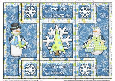 Mr & Mrs Snowman Tri Fold Shutter Card