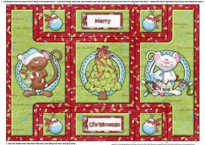 Merry Christmouse Tri Fold Shutter Card