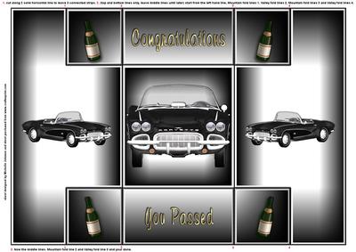 You Passed Black Tri Fold Step Shutter Card