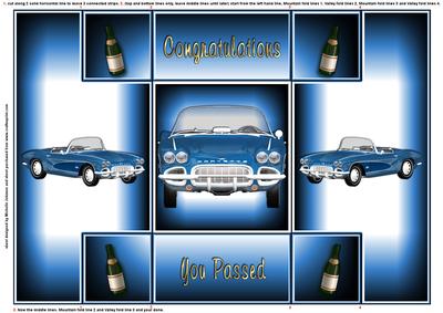 You Passed Blue Tri Fold Step Shutter Card