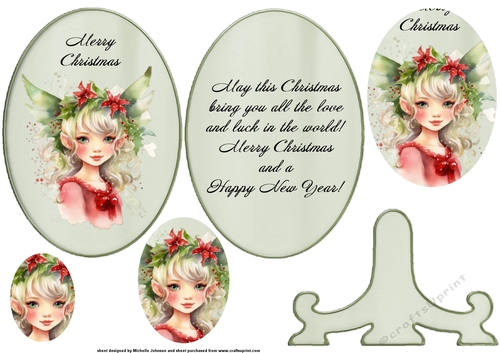 Christmas Fairy 1 Plate Card