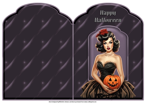 Halloween Pinup Scalloped Top Quick Card