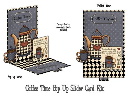 Coffee Time Pop-up Slider Card Kit