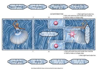 Ballerina in Blue T-step Tri Fold