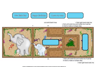 Baby Boy Elephant T-step Tri Fold