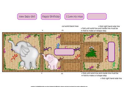 Baby Girl Elephant T-step Tri Fold