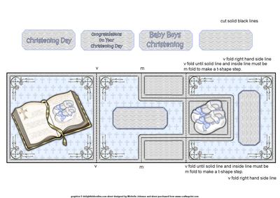 Boys Christening T-step Tri Fold