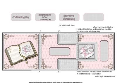 Girls Christening T-step Tri Fold