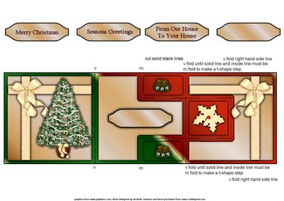 Christmas Tree and Bow T-step Tri Fold