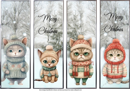 Cute Cats Wearing Hats Christmas Bookmarks
