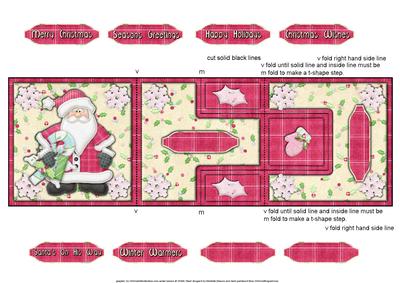 Winter Warmers Santa Pink T-step Tri Fold