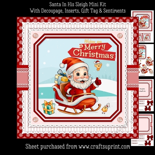 Santa In His Sleigh Mini Kit